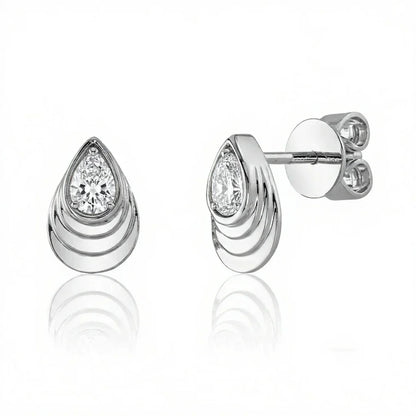 Valonia Pear Shape Lab Diamond Solitaire Earrings - Jewelsalne
