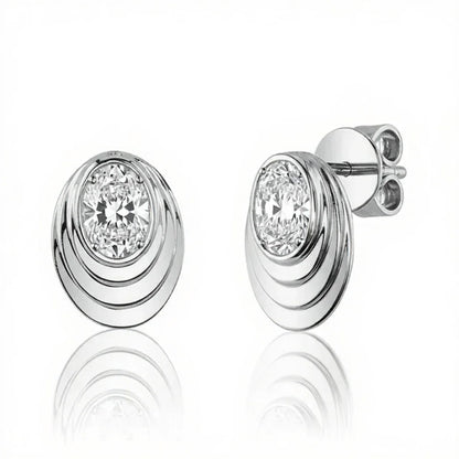 Valora Oval Shape Lab Diamond Solitaire Earrings - Jewelslane