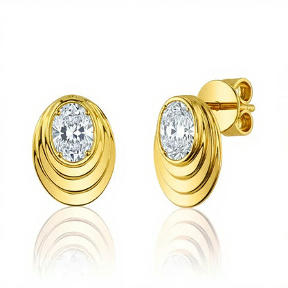 Valora Oval Shape Lab Diamond Solitaire Earrings - Jewelslane