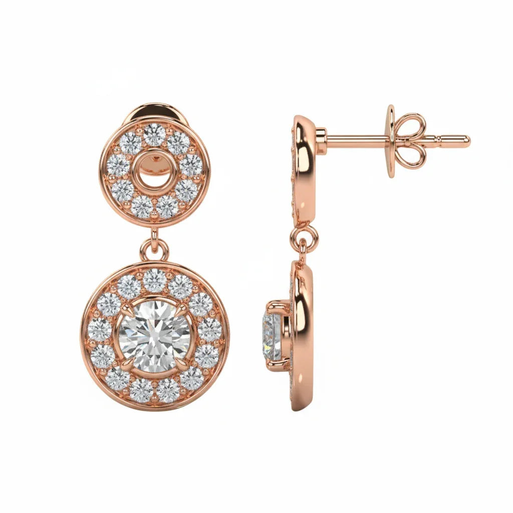 Vanhi Lab Diamond Solitaire  Drop Earrings -Jewelslane