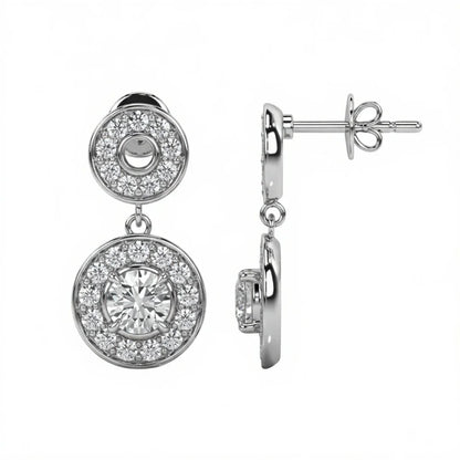 Vanhi Lab Diamond Solitaire  Drop Earrings -Jewelslane
