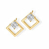 Vani Princess Cut Lab Diamond Solitaire Earrings - Jewelslane