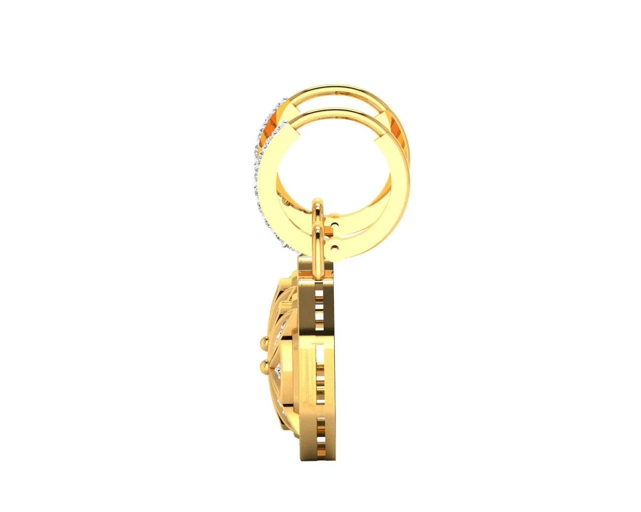 Vania Diamond Dangle Earrings in gold with removable hoops - Jewelslane