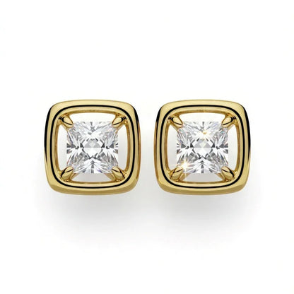 Varsha Princess Cut Lab diamond Solitaire Earrings