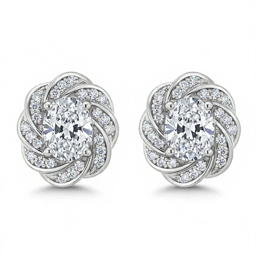 Vashi Oval Shape Lab Diamond Earrings - Jewelslane