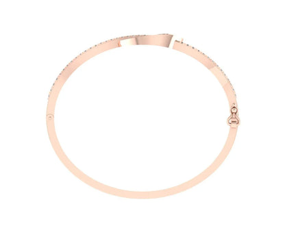 Vena Diamond Bangle in Gold - Jewelslane