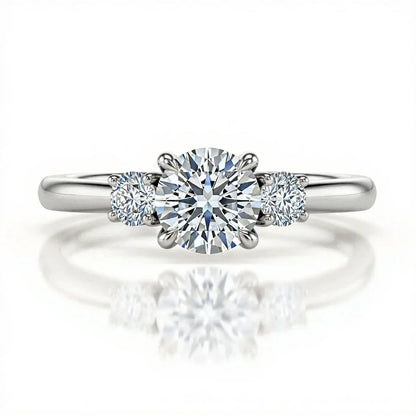 Wei Round Brilliant Cut Diamond Solitaire ring - Jewelslane
