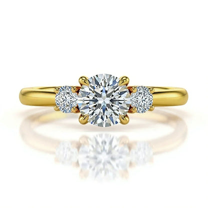 Wei Round Brilliant Cut Diamond Solitaire ring - Jewelslane