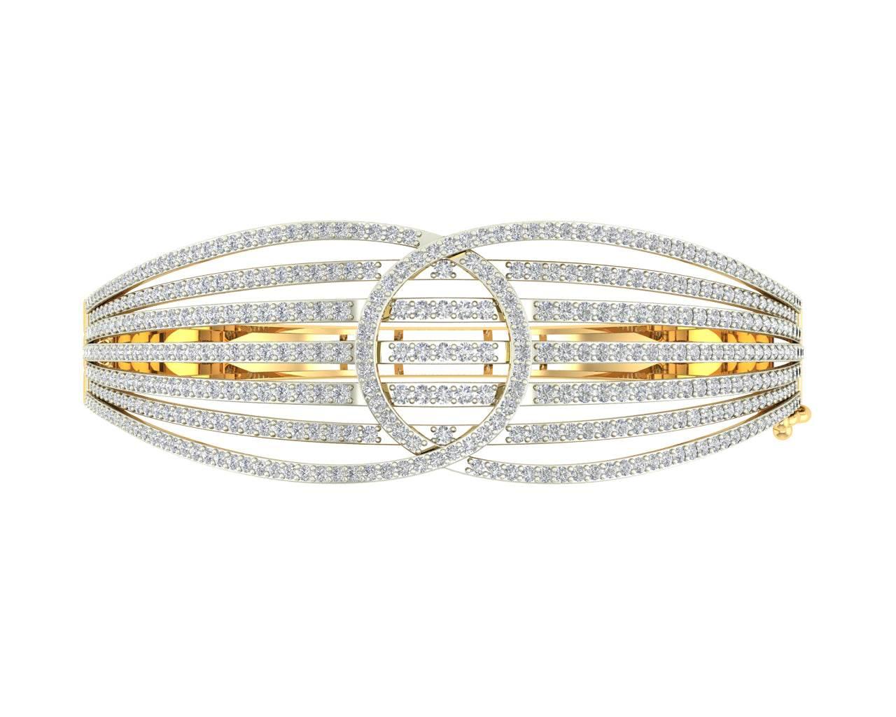 Wenda Diamond Half Bracelet in Gold - Jewelslane