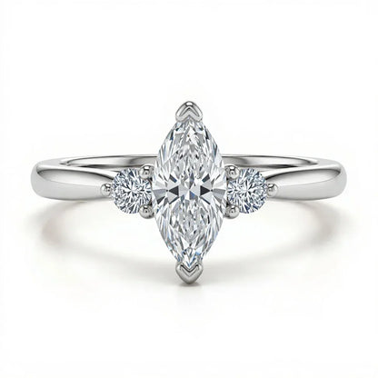 Wendi Marquise Shape Lab Diamond Solitaire Ring - Jewelslane