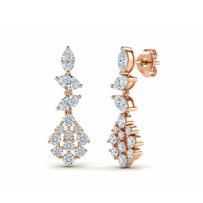Willa Lab Grown Diamond Dangle Earrings - Jewelslane