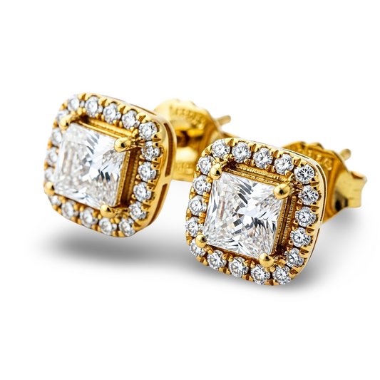 Willia Princess Cut Lab Diamond Solitaire Earrings - jewelslane