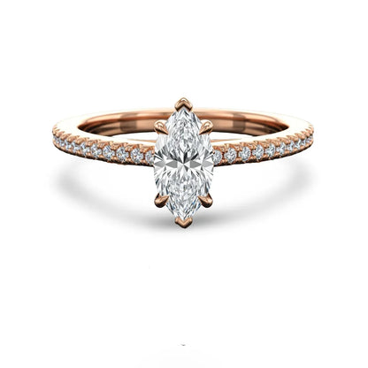 Wyn Marquise Shape Lab Diamond Solitaire Ring - Jewelslane