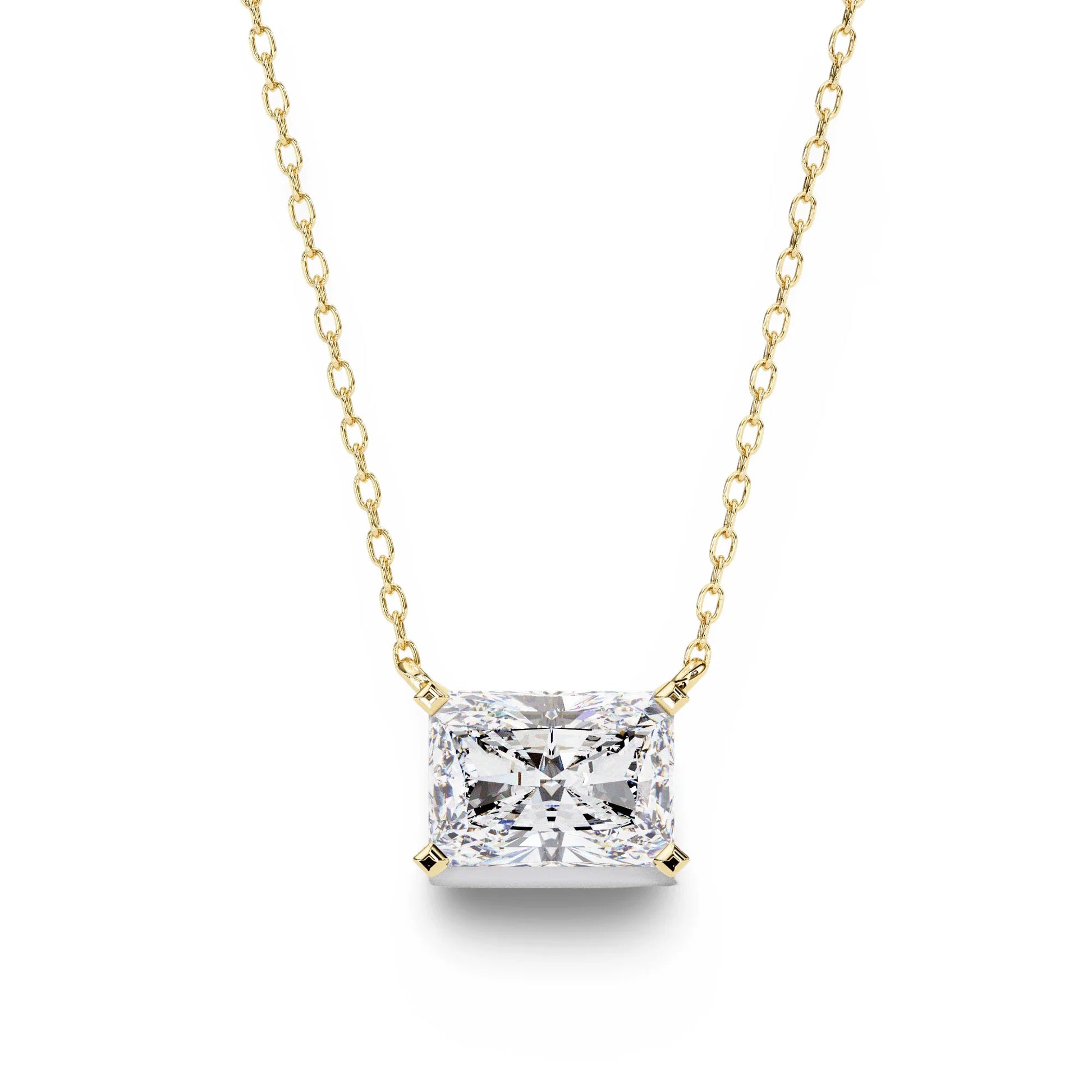 Ziva Radiant Cut Lab Grown Diamond Solitaire Pendant - Jewelslane