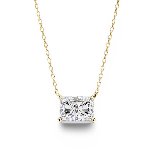 Ziva Radiant Cut Lab Grown Diamond Solitaire Pendant - Jewelslane