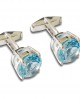 Blue Topaz Round Cufflinks