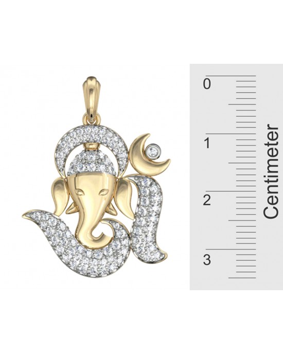 Om Ganesh Diamond Pendant 