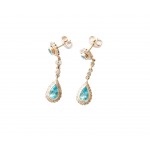 Blue Topaz Diamond  Earring in Gold