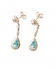 Blue Topaz Diamond  Earring in Gold
