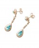 Blue Topaz Diamond  Earring in Gold