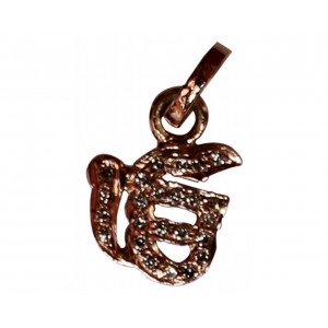 Ik onkar diamond pendant in gold