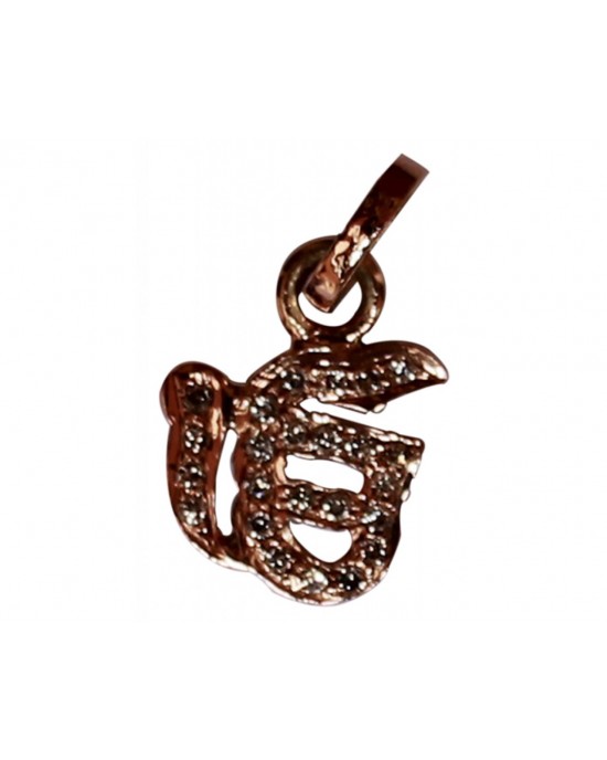 Ik onkar diamond pendant in gold