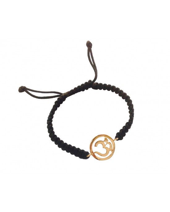 Aum single diamond Gold Bracelet