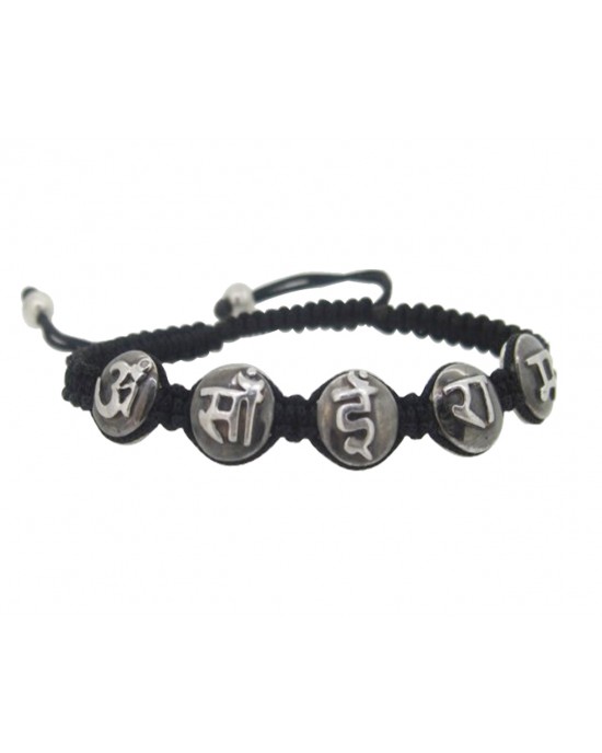 Om Sai Ram Mantra Bracelet in Silver with Diamond