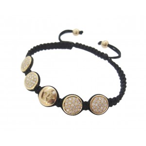 Om Bracelet Gold with Pave Diamond