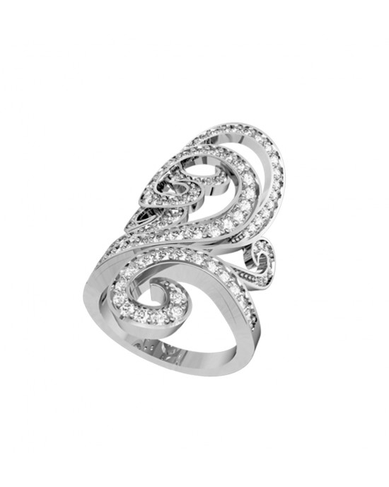 Exclusive Curlicue Diamond cocktail ring