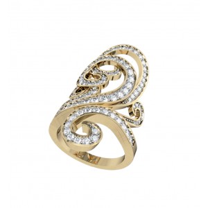 Exclusive Curlicue Diamond cocktail ring