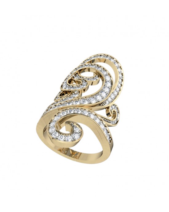 Exclusive Curlicue Diamond cocktail ring