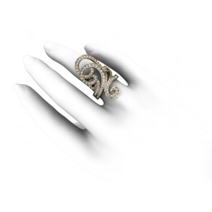 Exclusive Curlicue Diamond cocktail ring