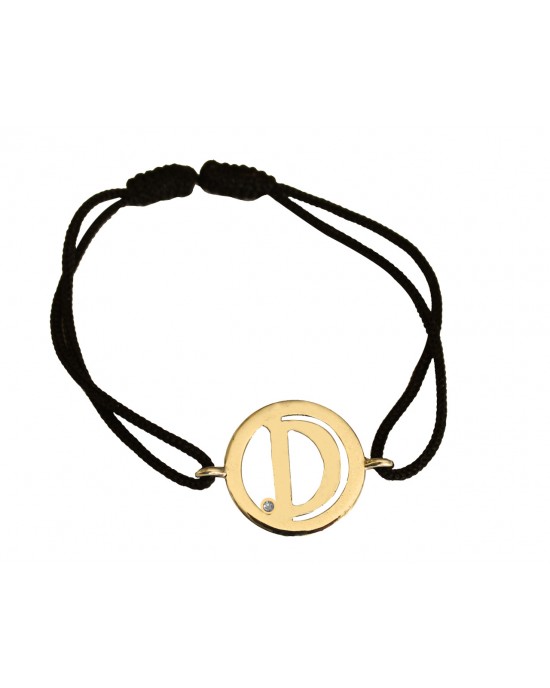 Alphabet D Gold Bracelet