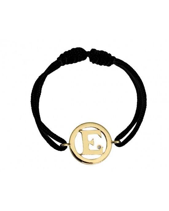 Alphabet E Gold Bracelet