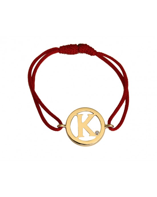 Alphabet K Gold Bracelet