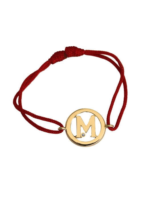 Alphabet M Gold Bracelet