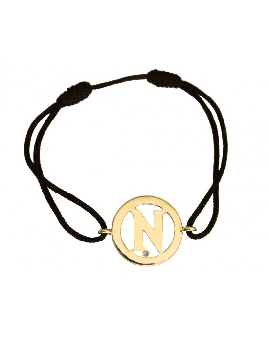 Alphabet N Gold Bracelet