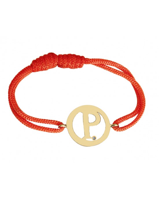 Alphabet P Gold Bracelet