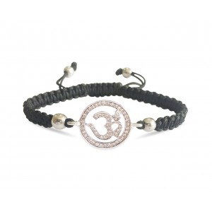 Om Diamond Bracelet in Silver