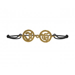 Om & Ik onkaar bracelet in 14k gold on adjustable thread bracelet