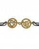 Om & Ik onkaar bracelet in 14k gold on adjustable thread bracelet