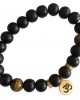 Aumkaara Positivity Bracelet with Tiger’s eye & Black onyx in gold