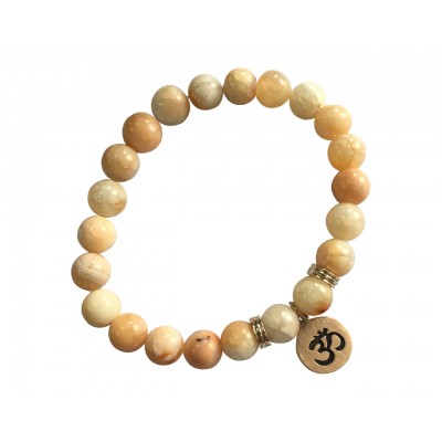 Aumkaara Harmony bracelet with Orange agate in gold