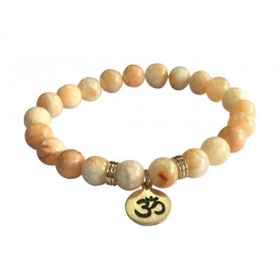 Aumkaara Harmony bracelet with Orange agate in gold