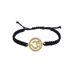 Om bracelet in Gold with diamond border