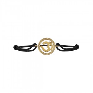 Om bracelet in Gold with diamond border