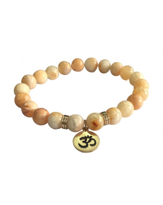 Aumkaara Harmony bracelet with Orange agate in gold