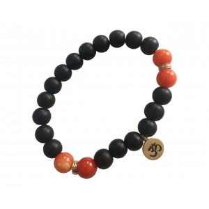 Aumkaara Motivational Bracelet with Black onyx and Carnelian