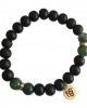 Aumkaara Balance bracelet in gold with Moss Agate and black onyx